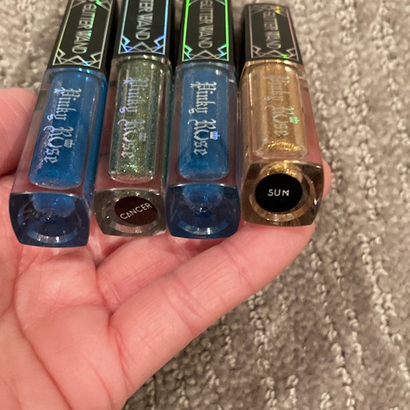 Pinky Rose Glitter wands, set of 4, blue, green, gold - Picture 2 of 2